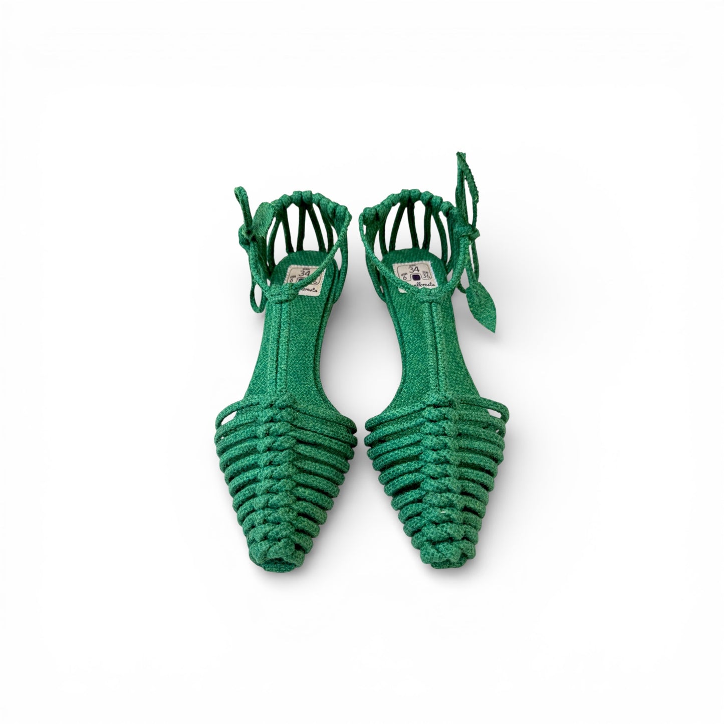 Sapato Palmeira Cor Folha Salto Agulha Altura 3 cm