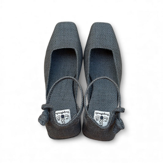 Sapato Kyoto Baixo cor Chumbo Salto Bloco 7cm N.35