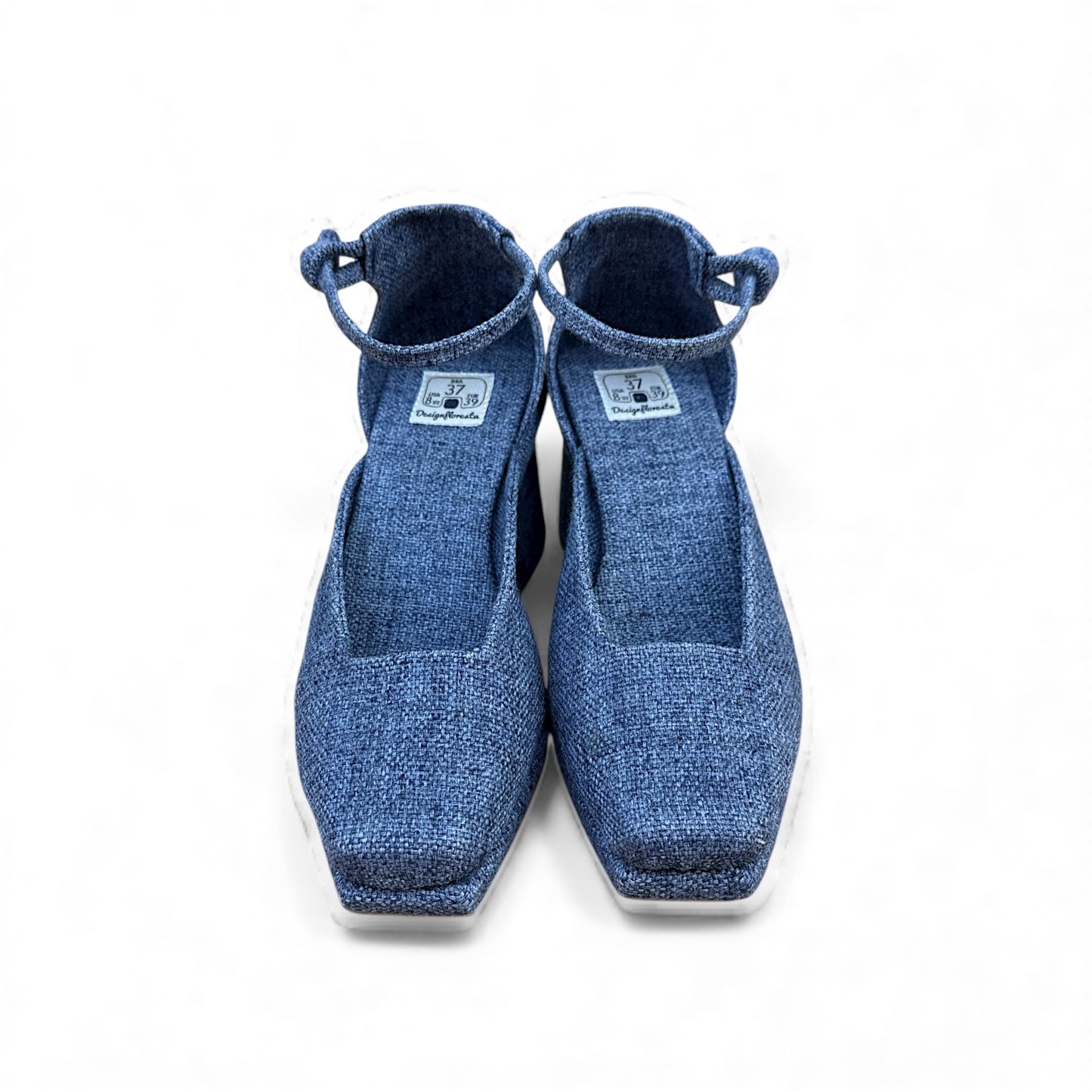 Sapato Kyoto Baixo Cor Jeans Salto Bloco 7cm N.37