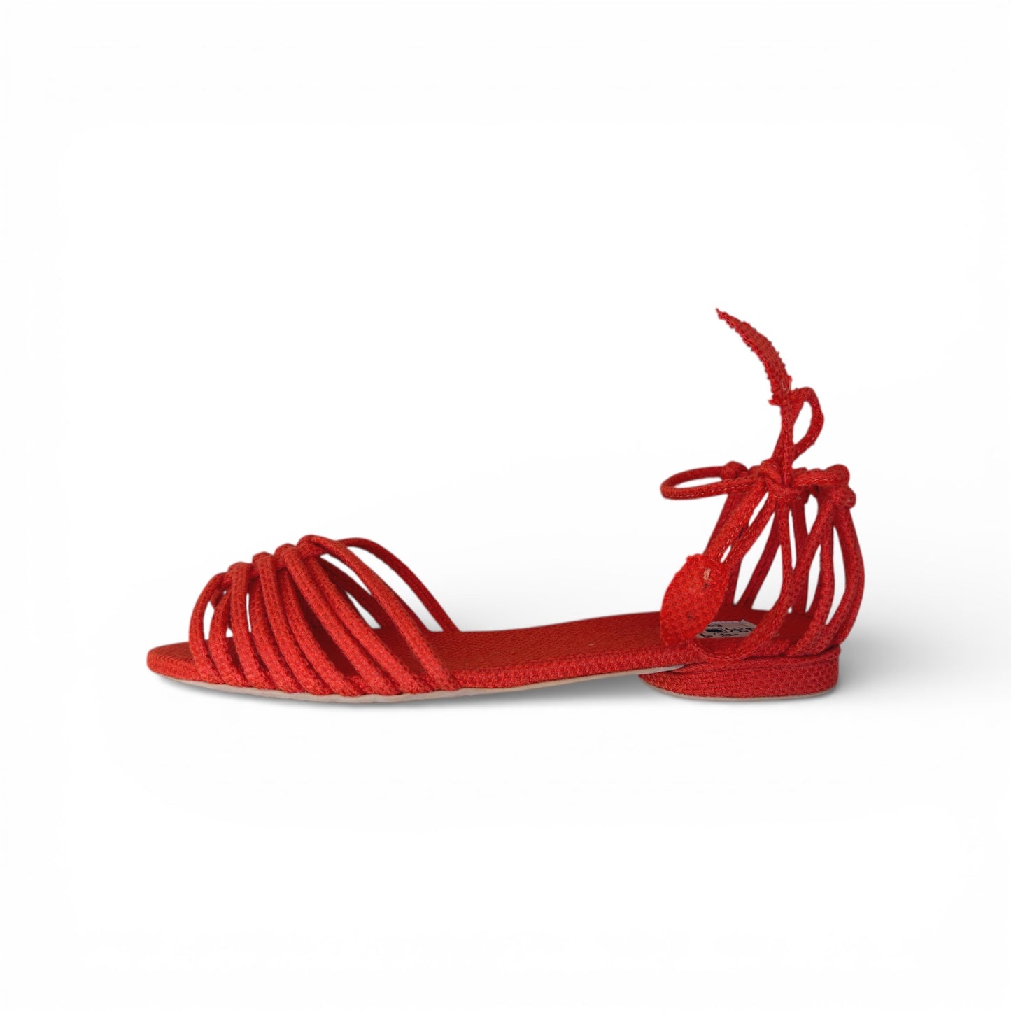 Sandália Trança Verão Cor Abóbora Salto Altura 1 cm n.38