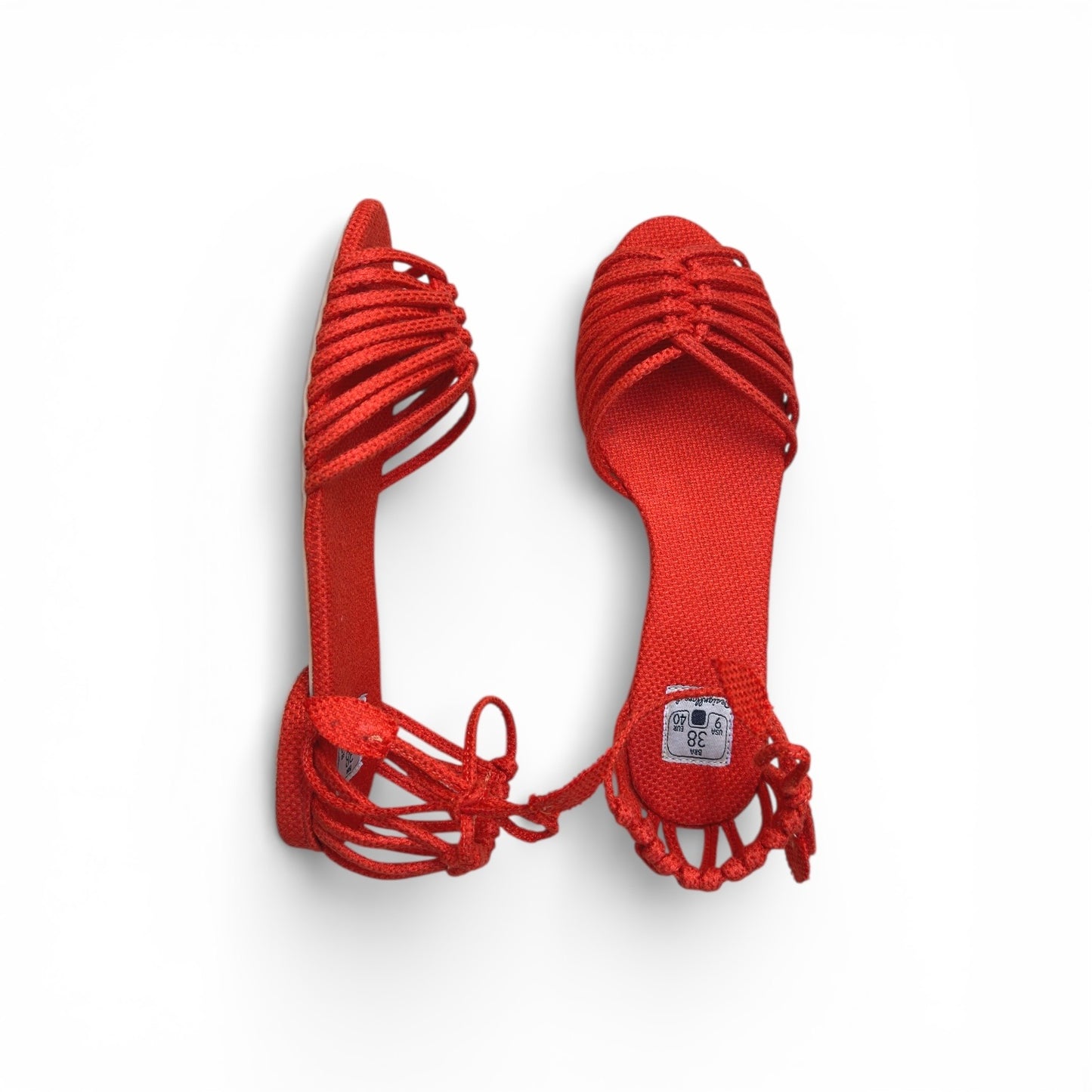 Sandália Trança Verão Cor Abóbora Salto Altura 1 cm n.38