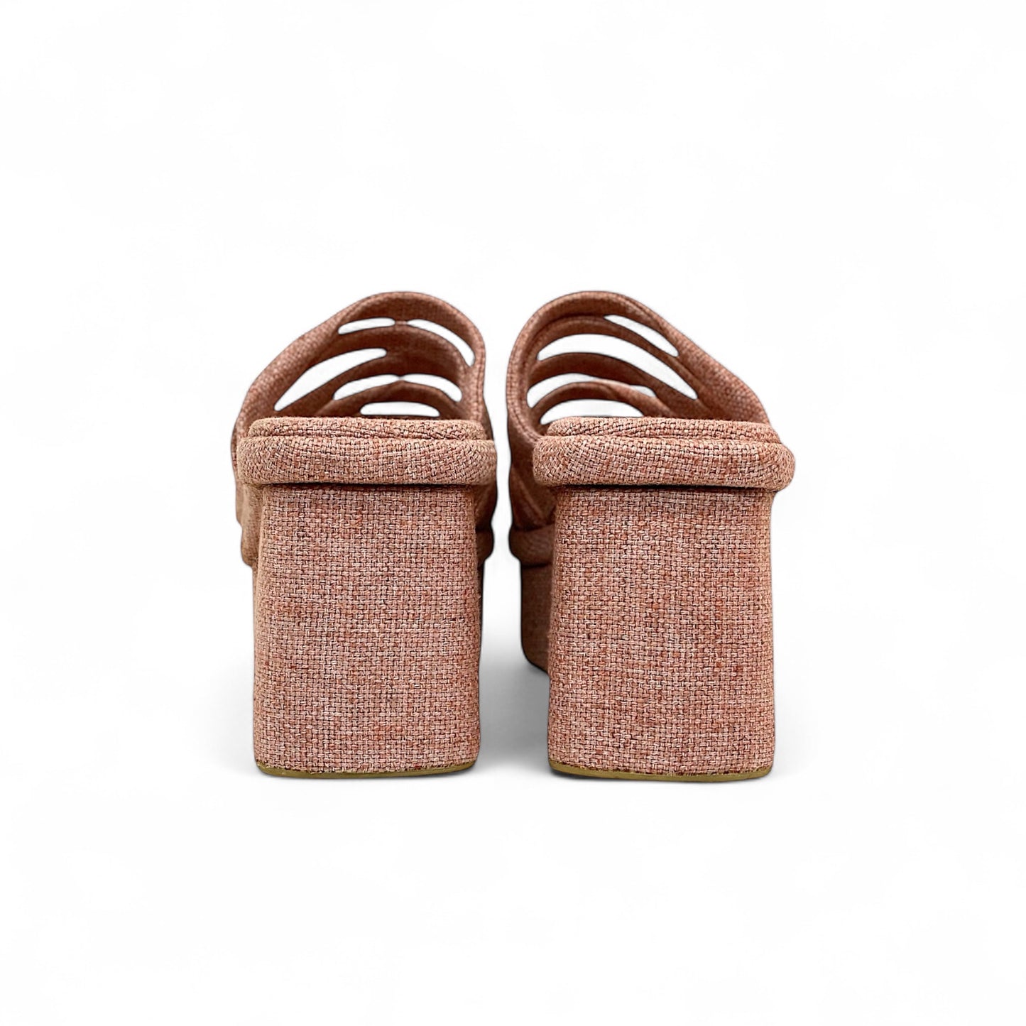 Tamanco Tamarindo Cor Rosa Claro Salto Bloco 9cm Meia Pata 3cm N.38