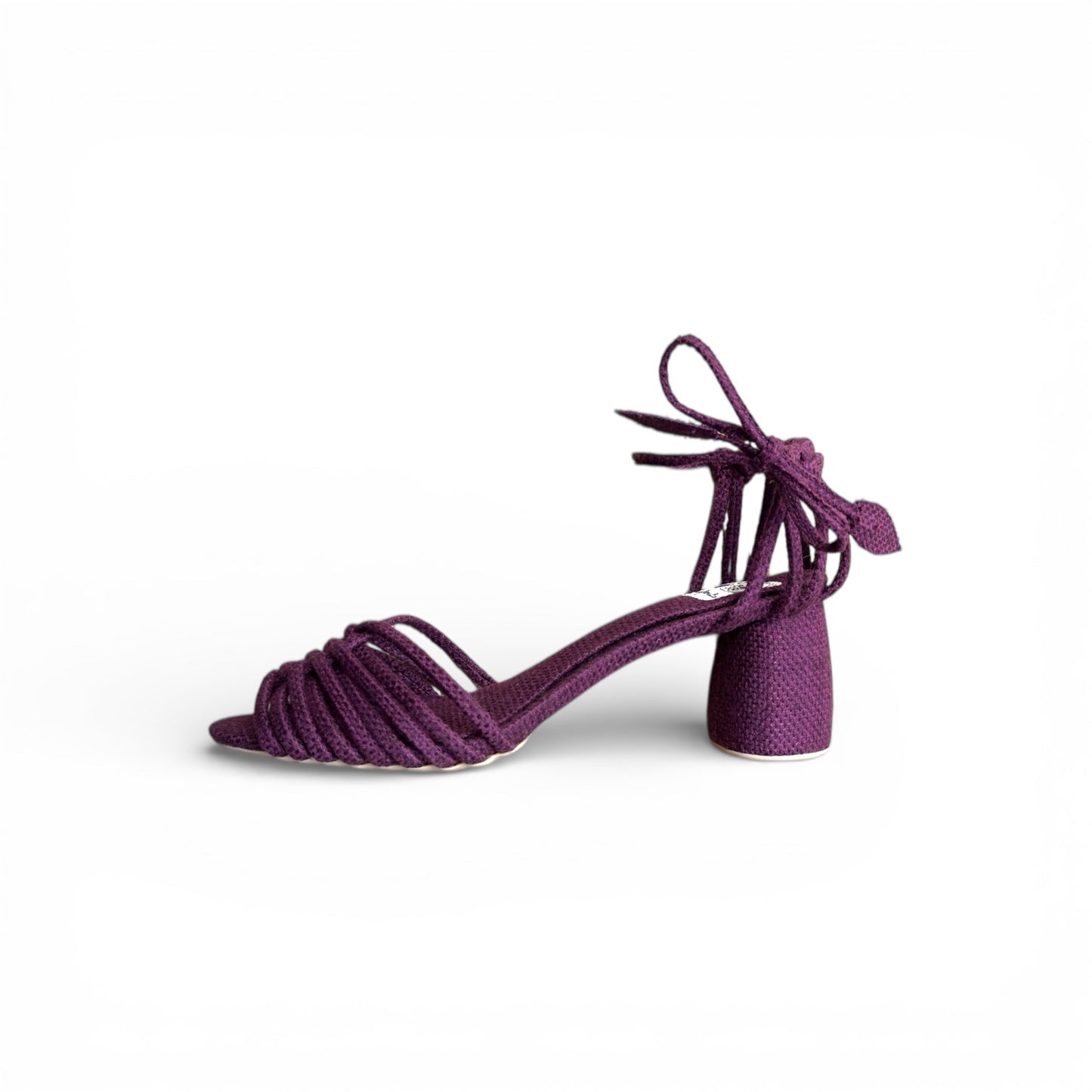 Sandália Trança Verão Cor Beterraba Salto Bloco Altura 5,5 cm n.36