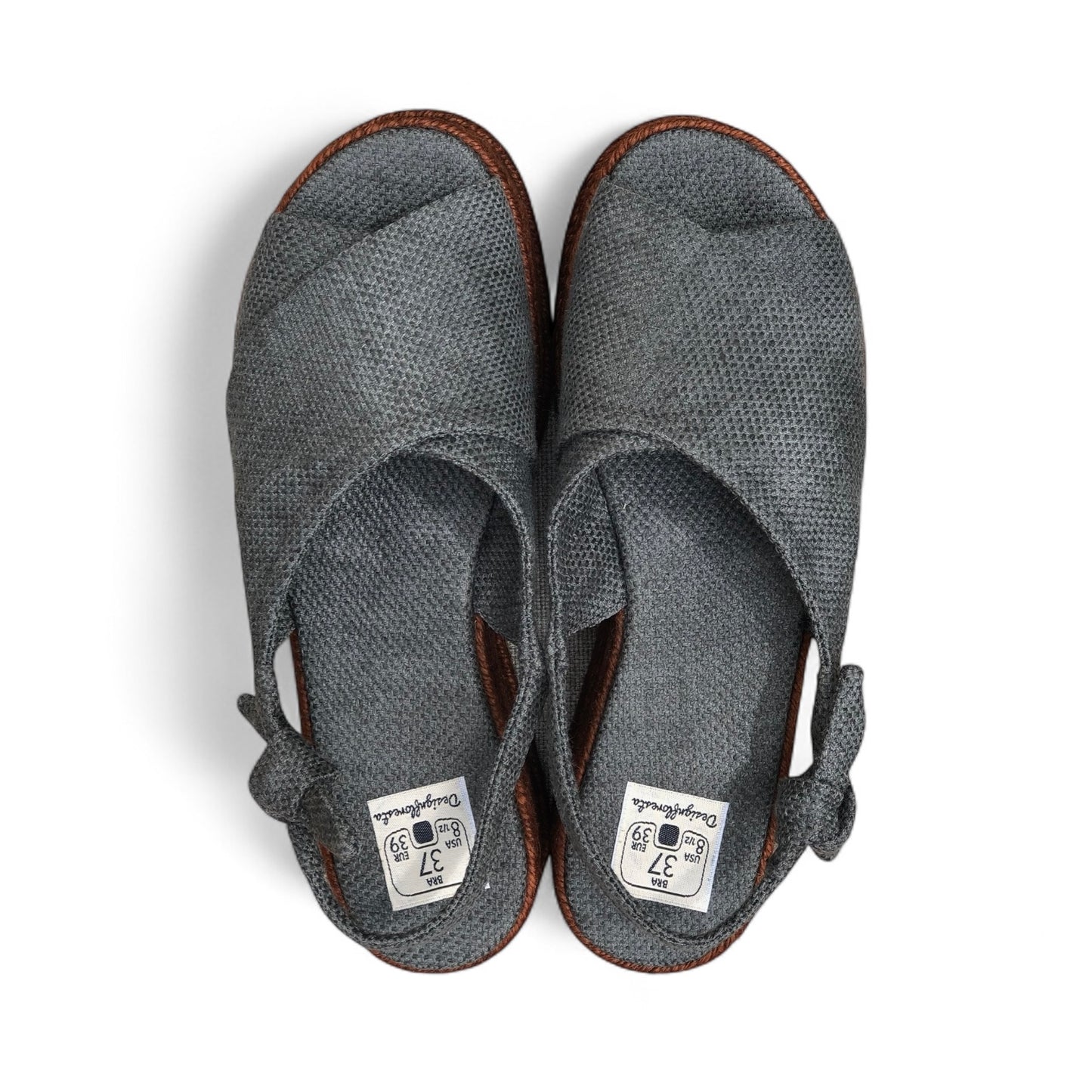 Sandália Japa1 Cor Chumbo Cordas Ruivas n.38