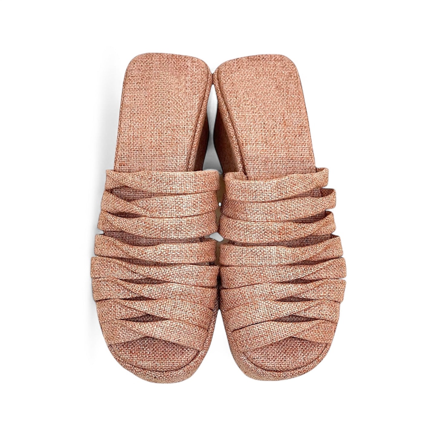 Tamanco Tamarindo Cor Rosa Claro Salto Bloco 9cm Meia Pata 3cm N.38