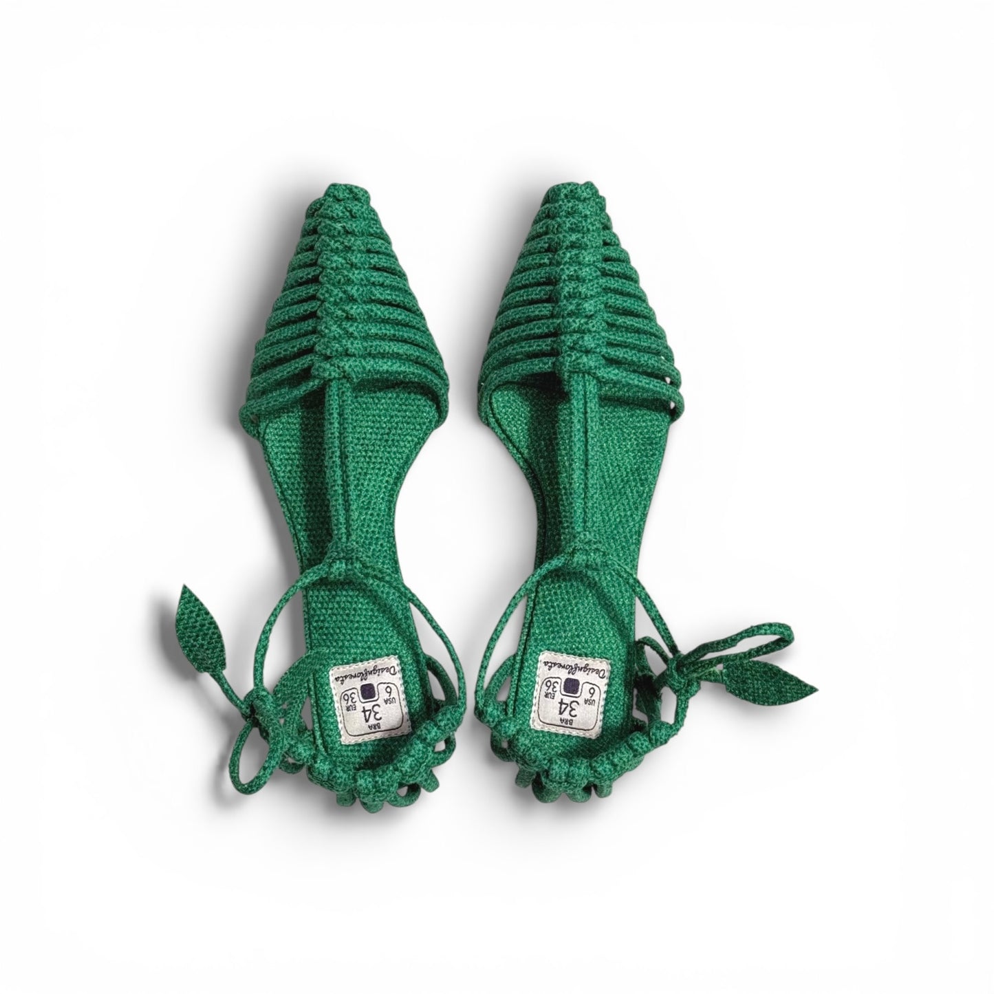 Sapato Palmeira Cor Folha Salto Agulha Altura 3 cm