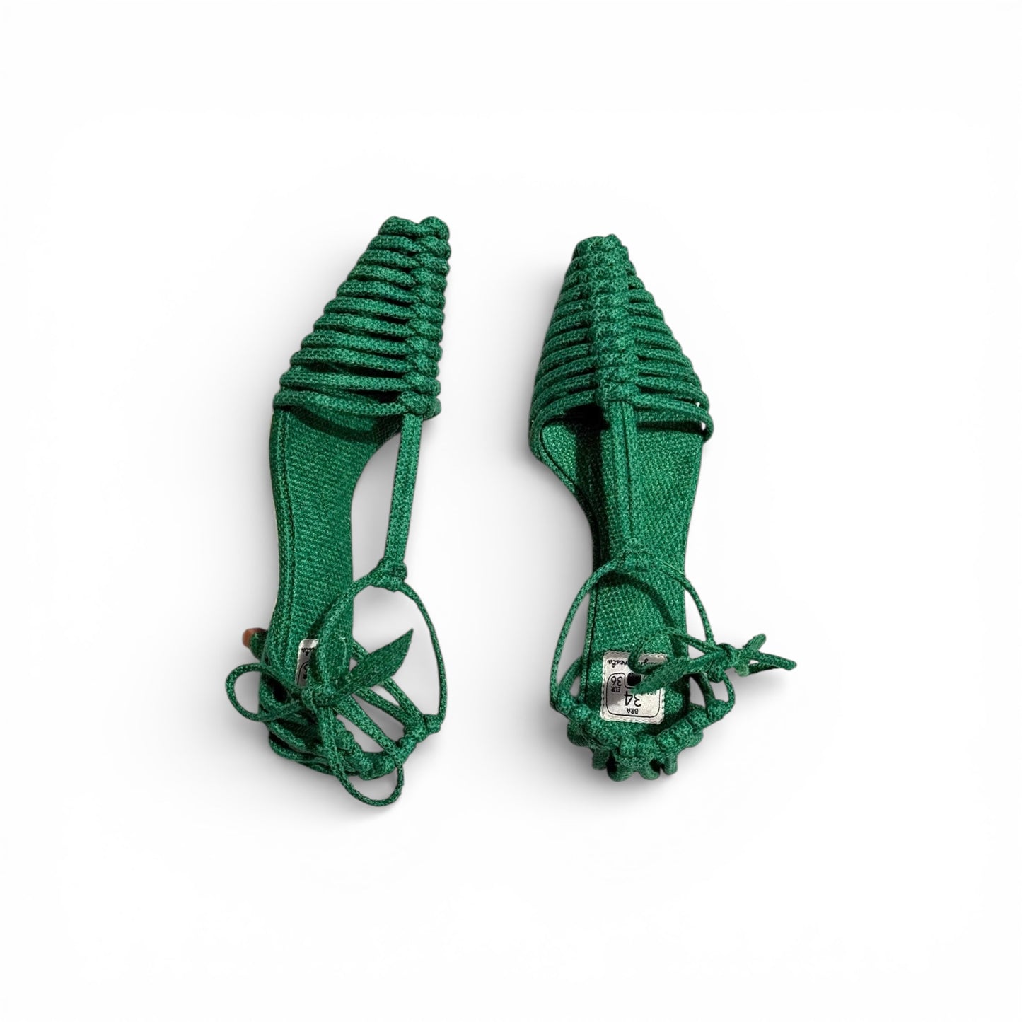 Sapato Palmeira Cor Folha Salto Agulha Altura 3 cm