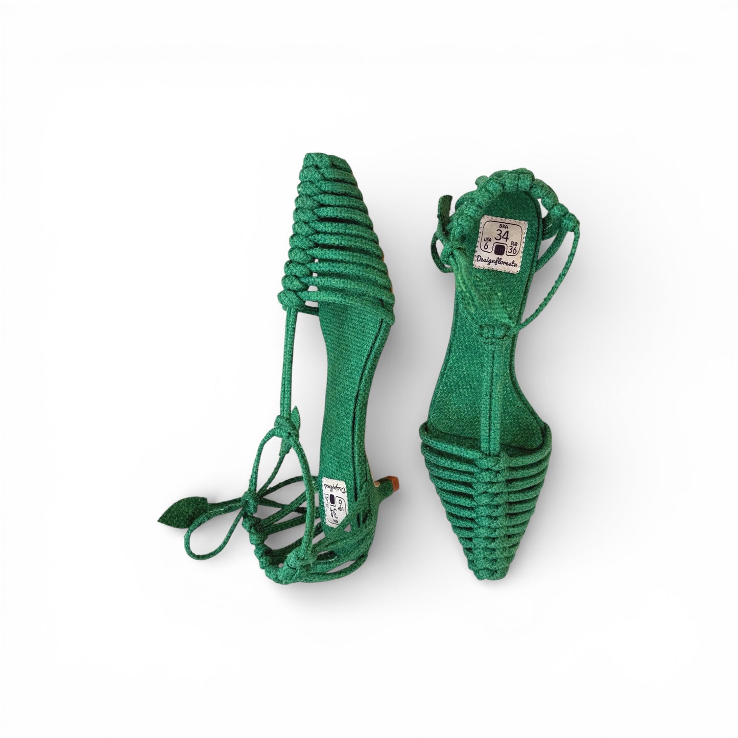Sapato Palmeira Cor Folha Salto Agulha Altura 3 cm