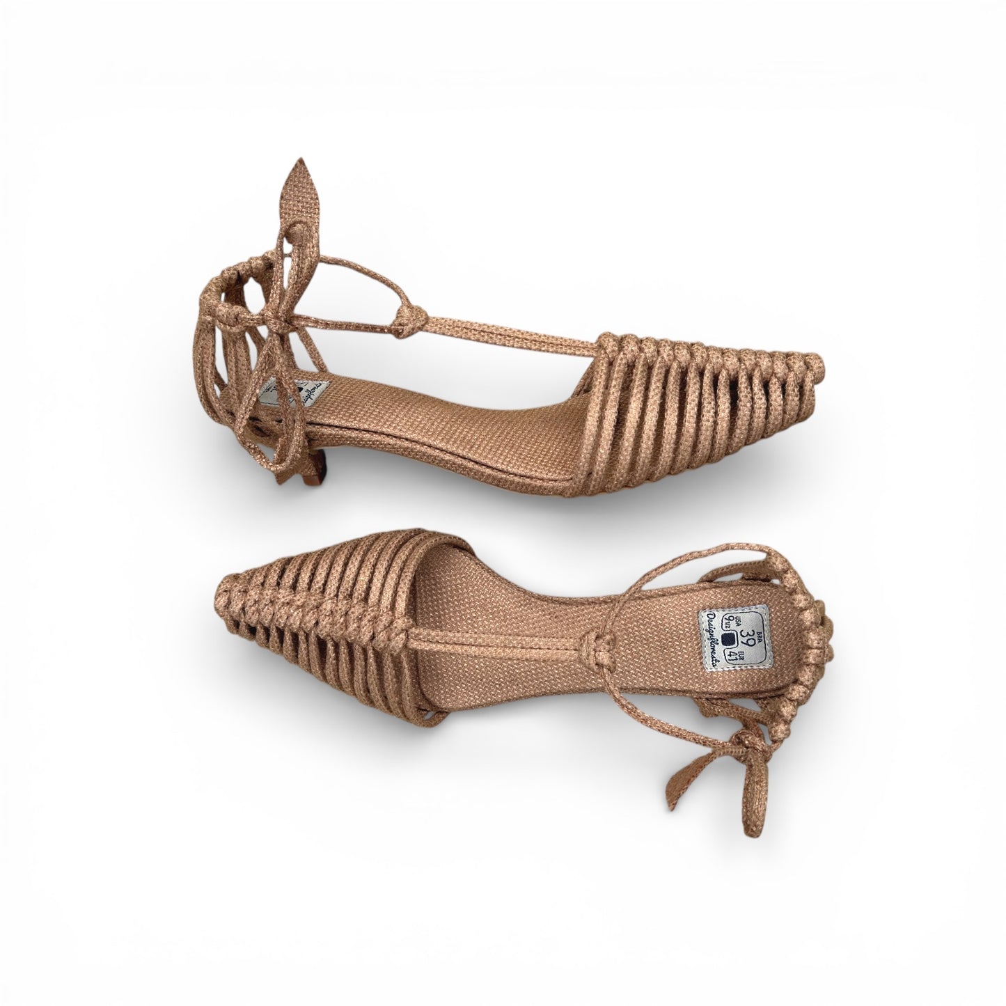 Sandália Palmeira Cor Palha Salto Agulha Altura 3 cm