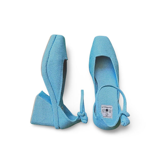 Sapato Kyoto Pata Cor Azul Lua Salto Bloco 7 cm N.37