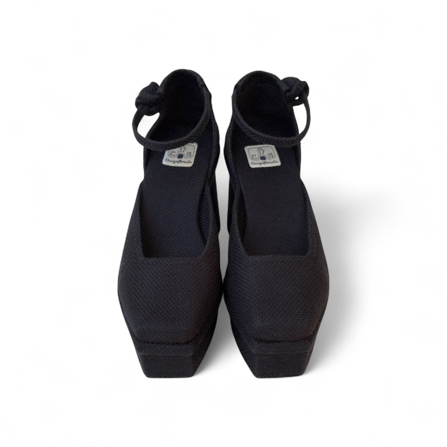 Sapato Kyoto Pata Cor Black Salto Bloco 9cm Meia Pata 3cm N.37