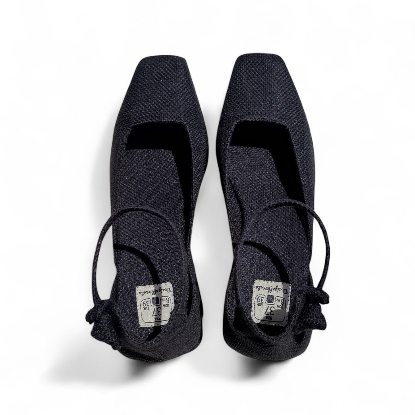 Sapato Kyoto Pata Cor Black Salto Bloco 9cm Meia Pata 3cm N.37