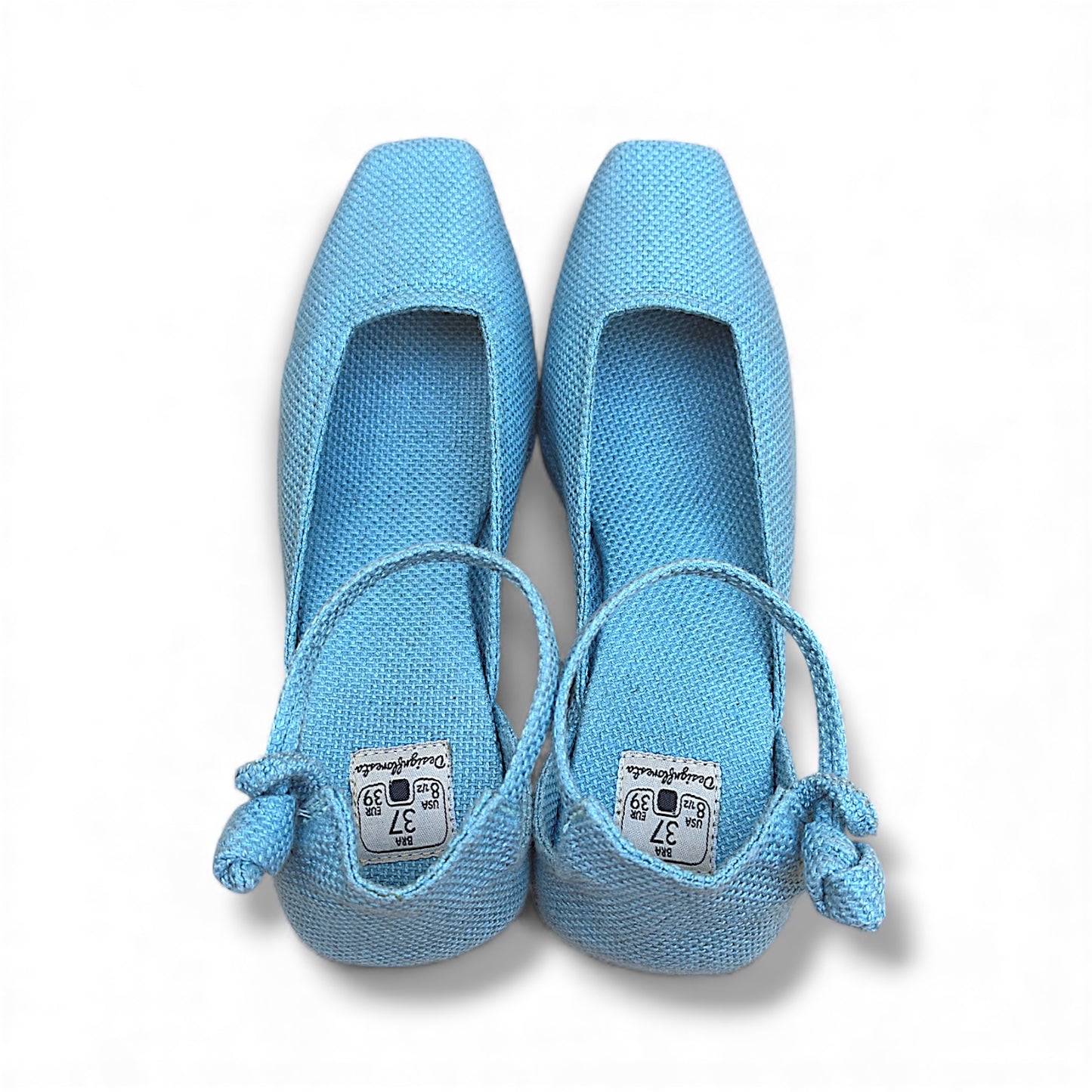 Sapato Kyoto Pata Cor Azul Lua Salto Bloco 7 cm N.37