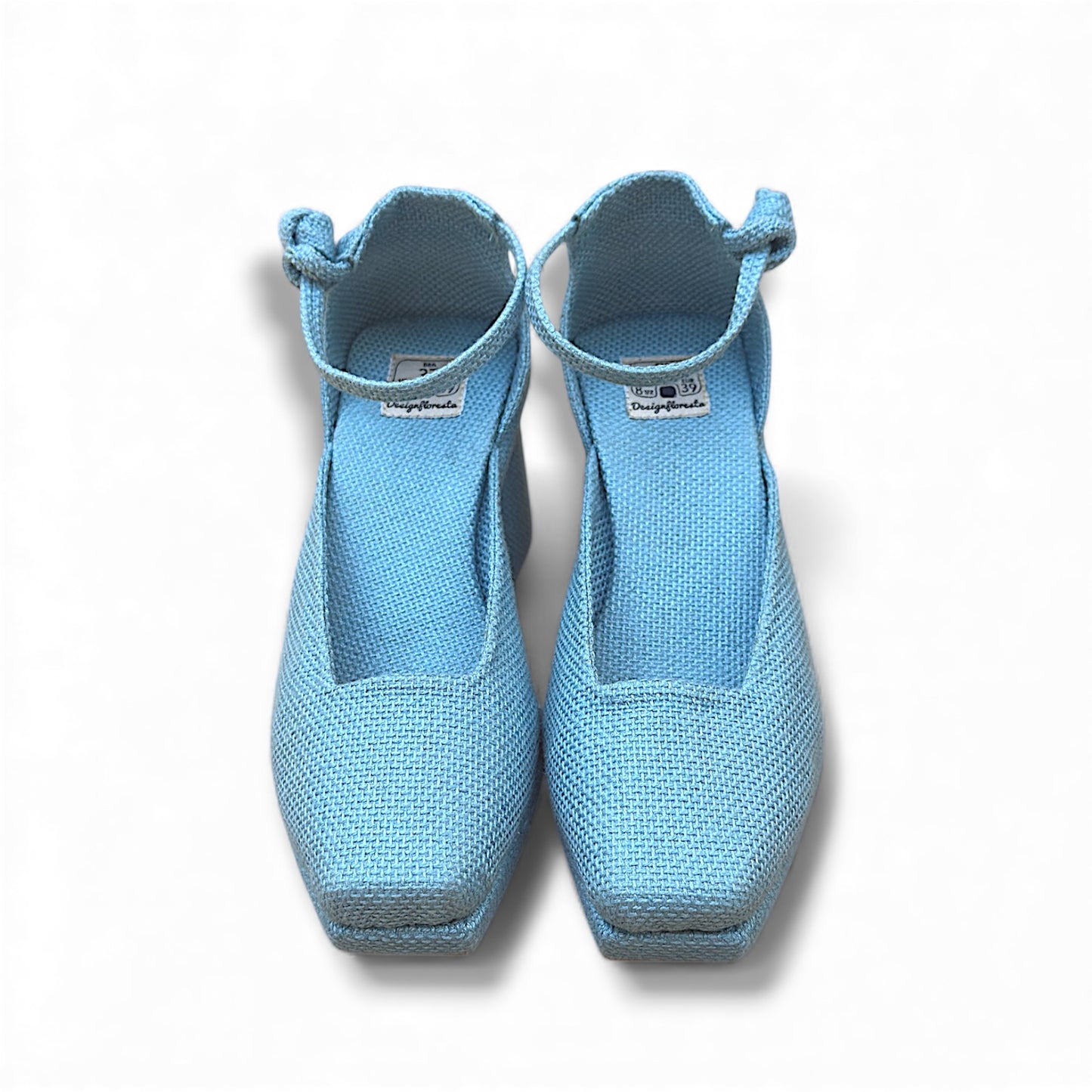 Sapato Kyoto Pata Cor Azul Lua Salto Bloco 7 cm N.37